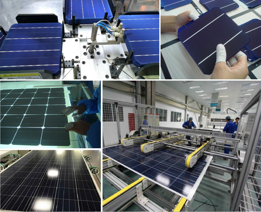 China Panel solar de 300 vatios Módulo de células solares monocristalinas de 12 voltios Panel solar polivinílico fuera de la red
